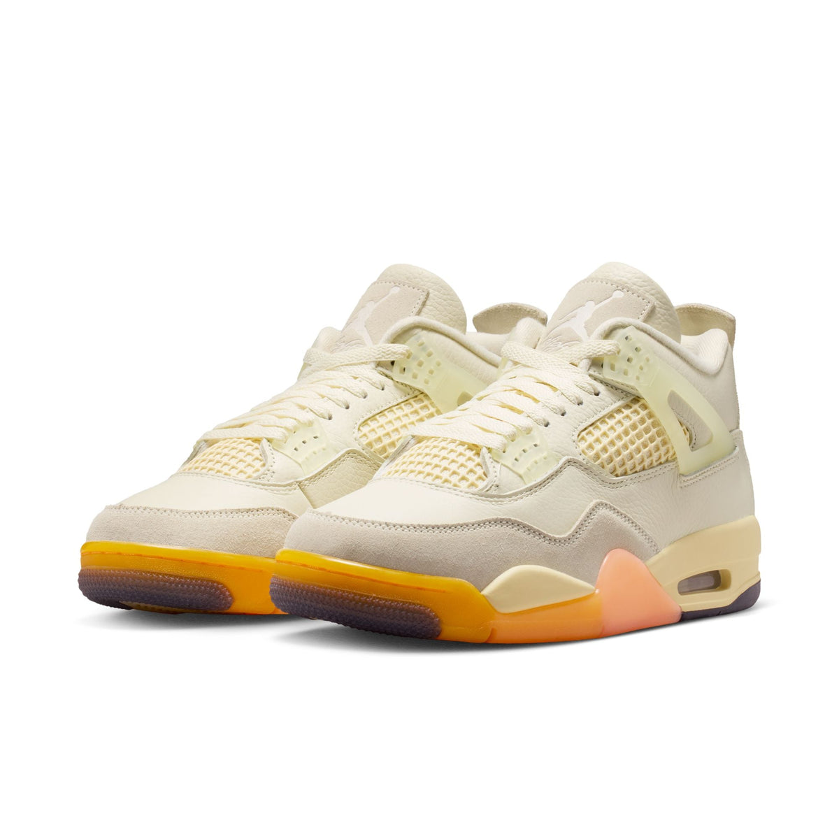 Air Jordan 4 Retro "Birds of Paradise" - COCONUT MILK/MUSLIN-BRIGHT MANGO for Women - product image from the listing.
