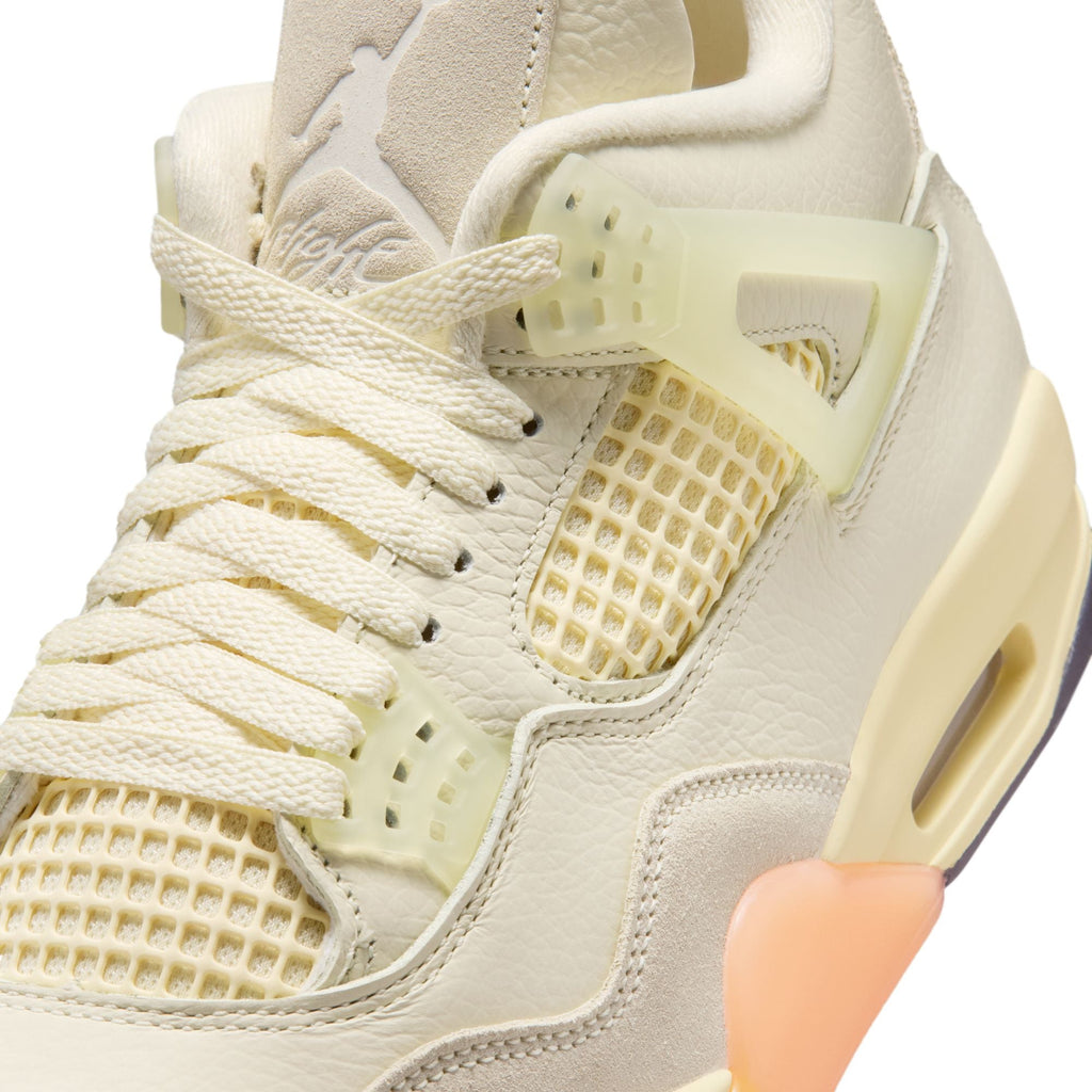Air Jordan 4 Retro "Birds of Paradise" - COCONUT MILK/MUSLIN-BRIGHT MANGO for Women - product image from the listing.