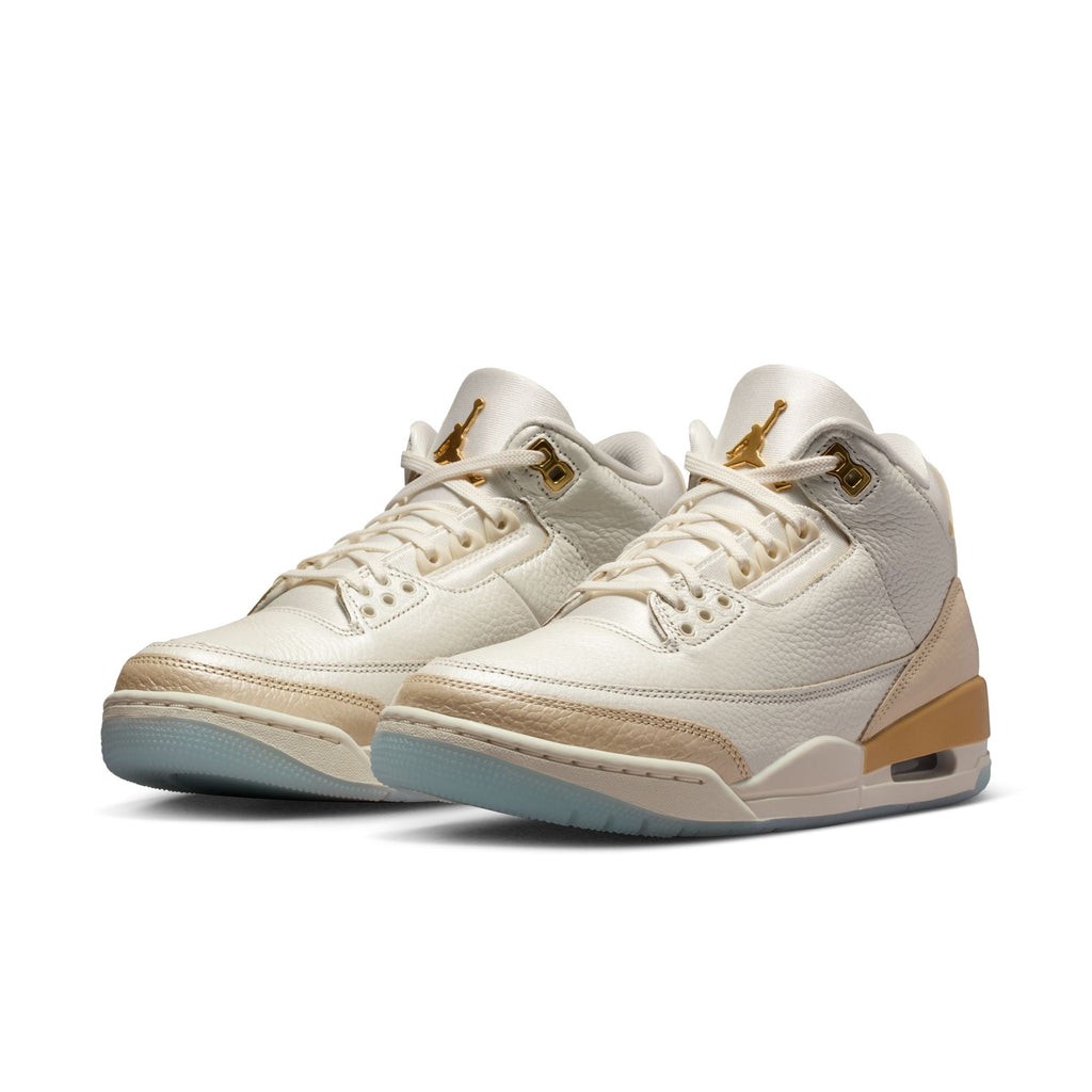 Air Jordan 3 Retro "Sail and Pale Ivory" - SAIL/TEAM GOLD-PALE IVORY-METALLIC GOLD for Women - product image from the listing.