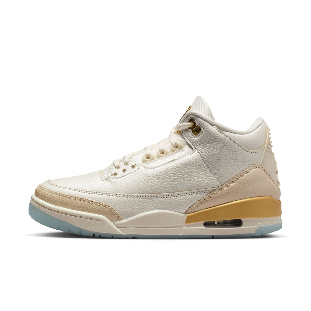 Air Jordan 3 Retro "Sail and Pale Ivory" - SAIL/TEAM GOLD-PALE IVORY-METALLIC GOLD for Women - product image from the listing.