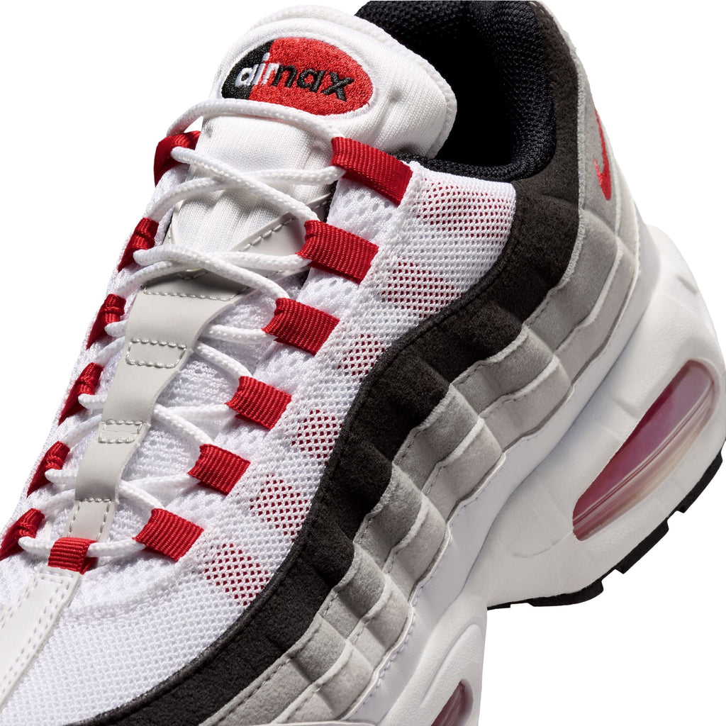 Nike Air Max 95 Big Bubble Premium - WHITE/COMET RED-NEUTRAL GREY-MEDIUM GREY for Men - product image from the listing.