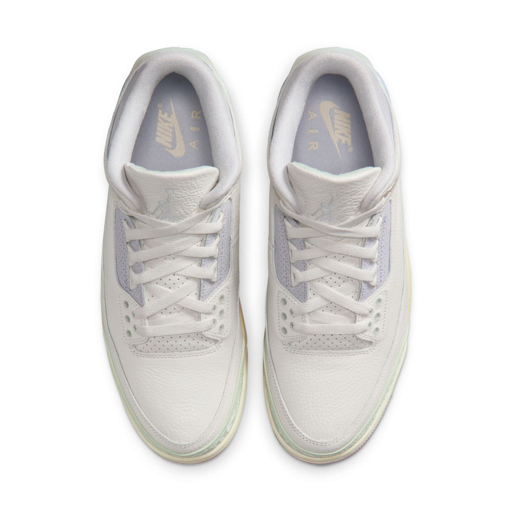 "Sail and Jade Aura" GS Air Jordan 3 Retro SAIL/JADE AURA-AURA-ICED CARMINE - product image from the listing.