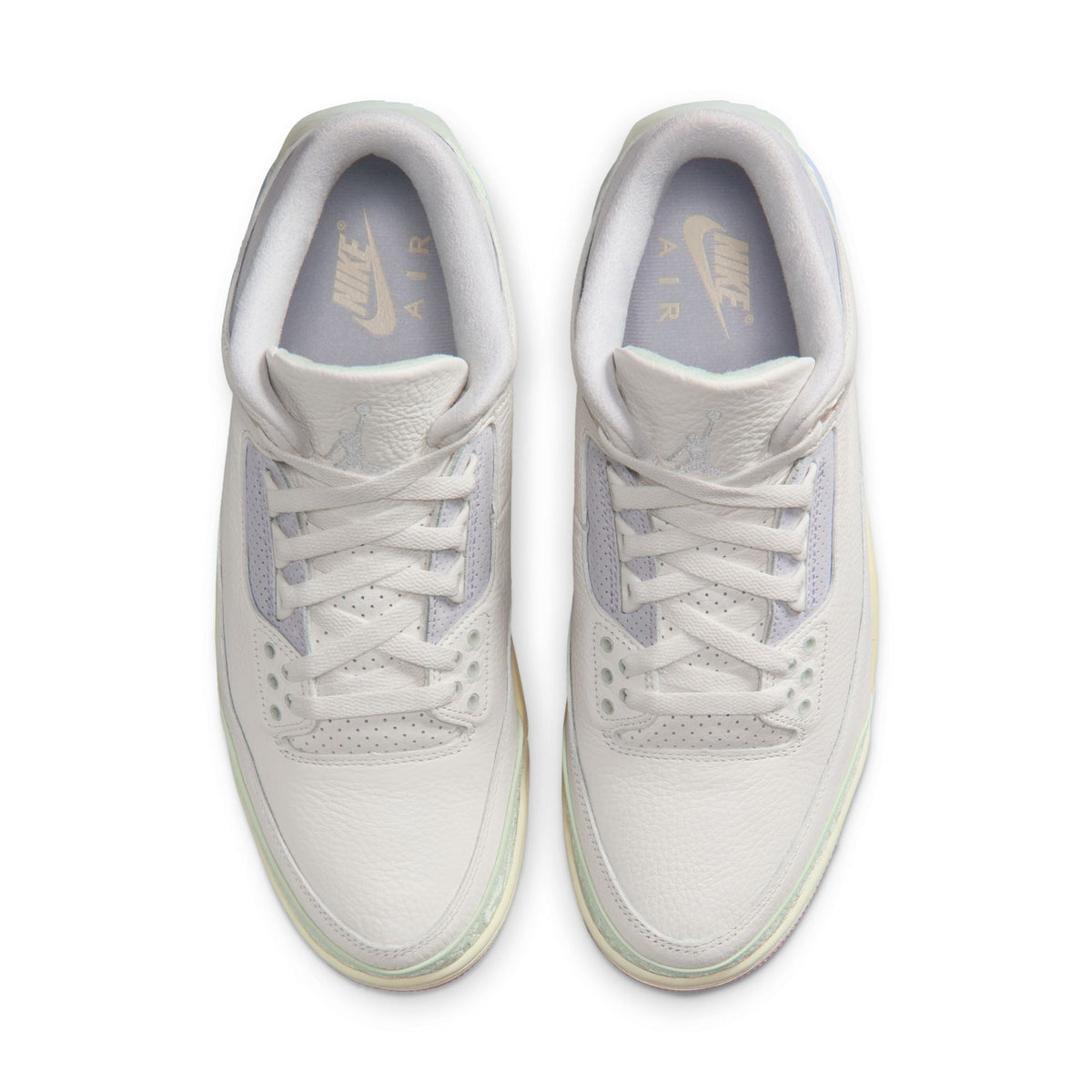 "Sail and Jade Aura" GS Air Jordan 3 Retro SAIL/JADE AURA-AURA-ICED CARMINE - product image from the listing.