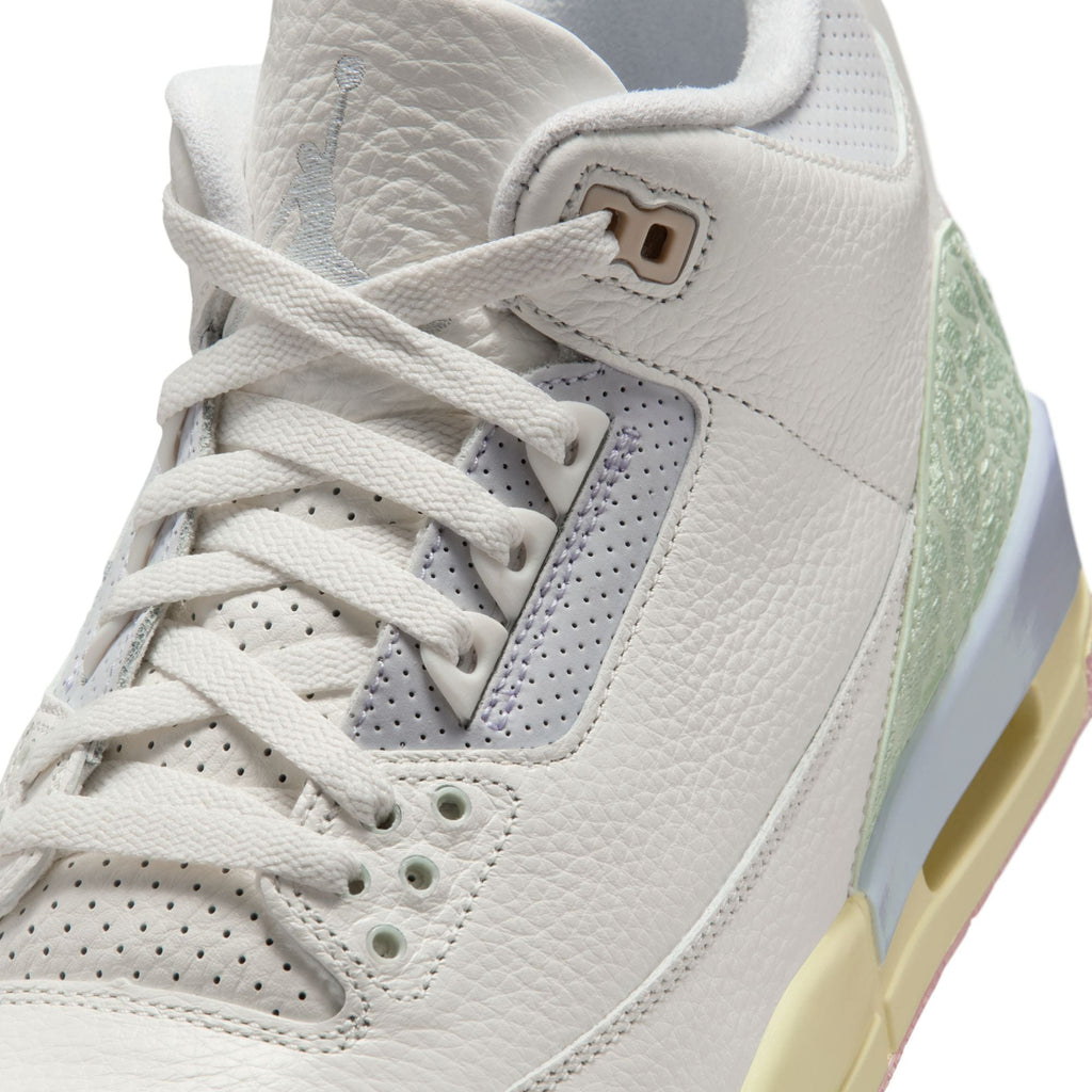 "Sail and Jade Aura" GS Air Jordan 3 Retro SAIL/JADE AURA-AURA-ICED CARMINE - product image from the listing.