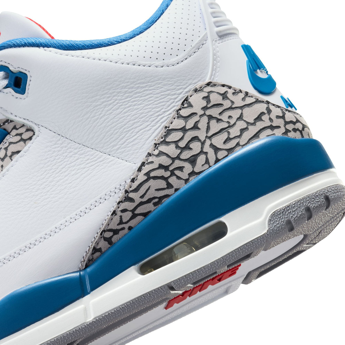 Air Jordan 3 Retro-WHITE/FIRE RED-TRUE BLUE for Men - product image from the listing.