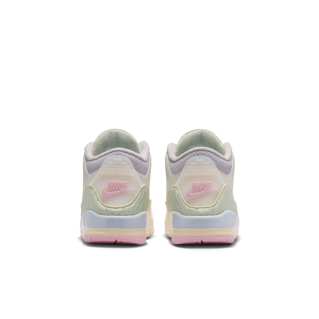 "Sail and Jade Aura" Preschool Air Jordan 3 Retro SAIL/JADE AURA-AURA-ICED CARMINE - product image from the listing.