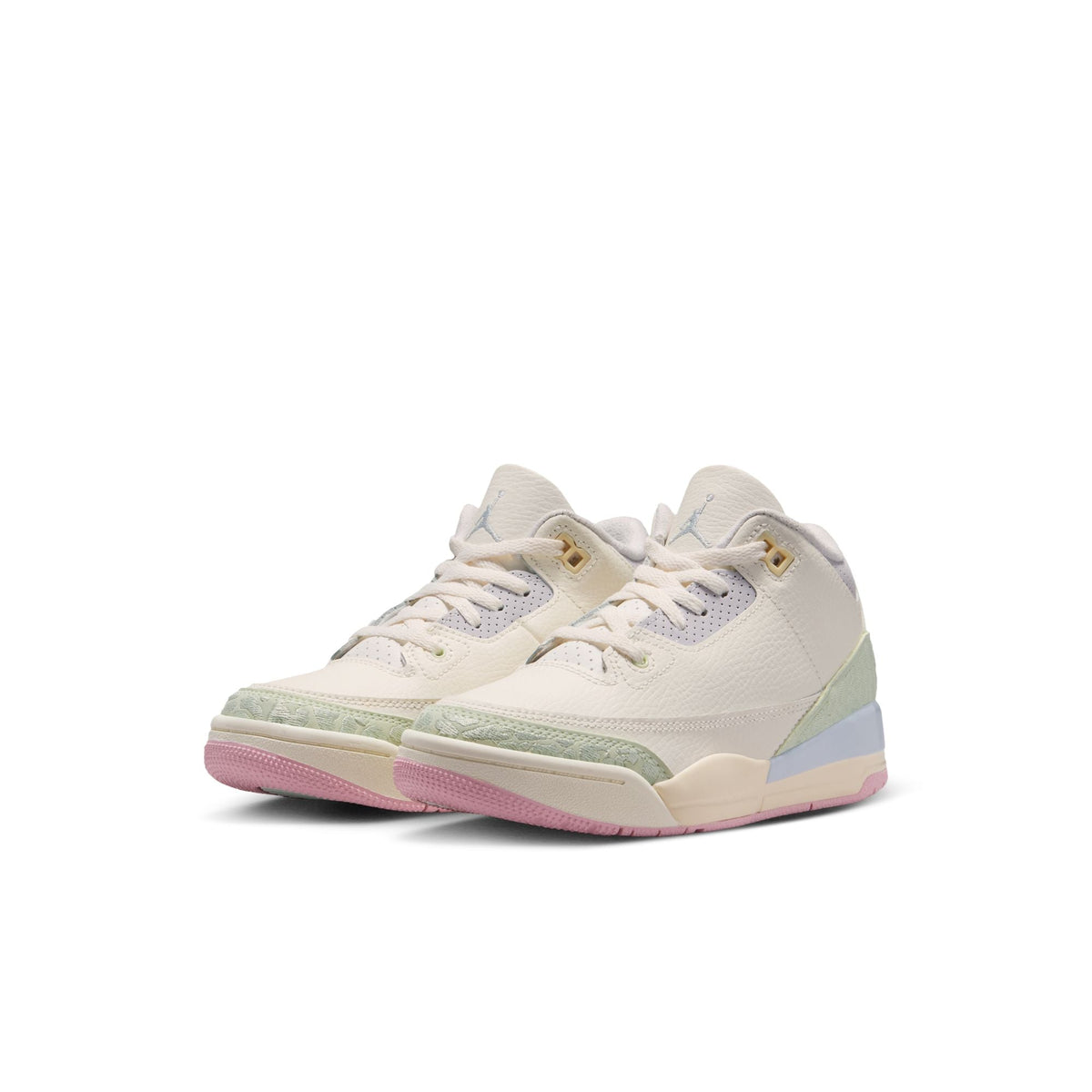 "Sail and Jade Aura" Preschool Air Jordan 3 Retro SAIL/JADE AURA-AURA-ICED CARMINE - product image from the listing.