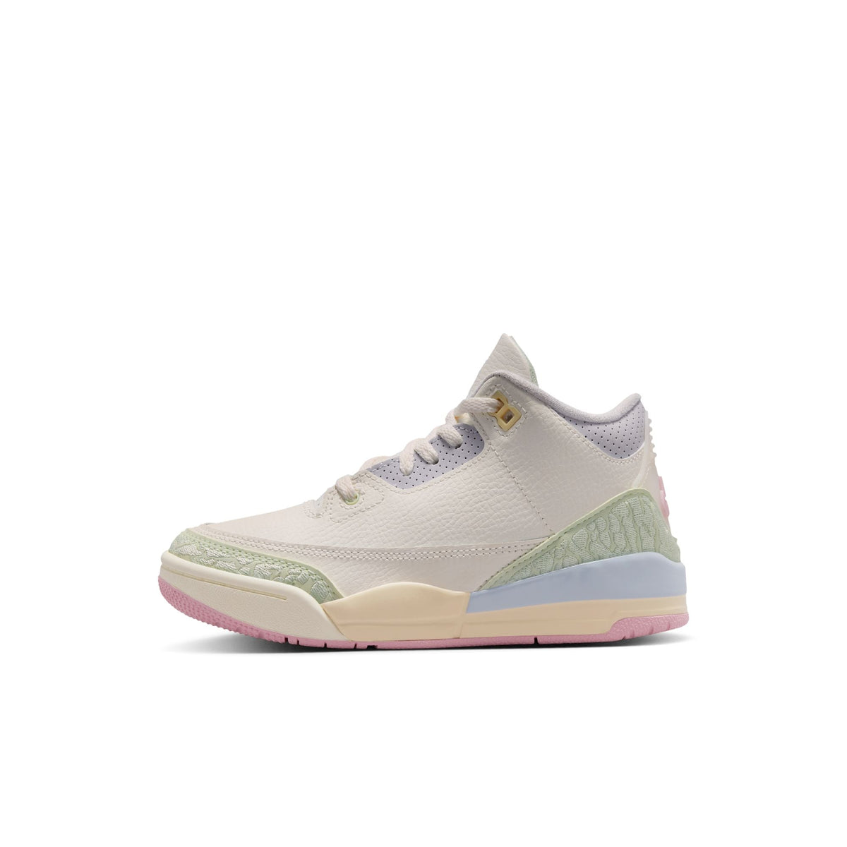 "Sail and Jade Aura" Preschool Air Jordan 3 Retro SAIL/JADE AURA-AURA-ICED CARMINE - product image from the listing.