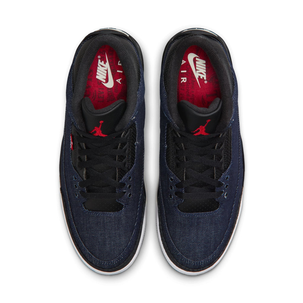 Air Jordan 3 x Levi's® "Indigo and Gym Red" - DENIM/BLACK-SAIL for Men - product image from the listing.