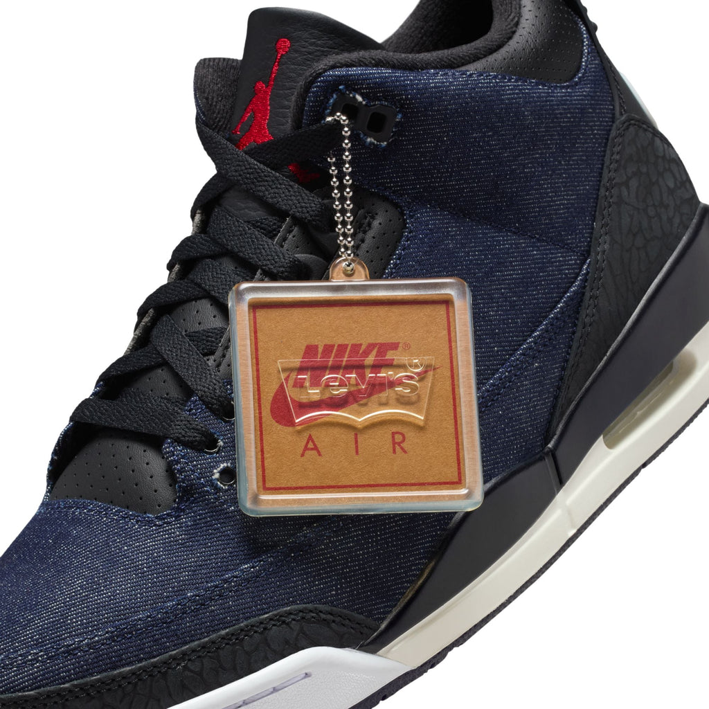 Air Jordan 3 x Levi's® "Indigo and Gym Red" - DENIM/BLACK-SAIL for Men - product image from the listing.