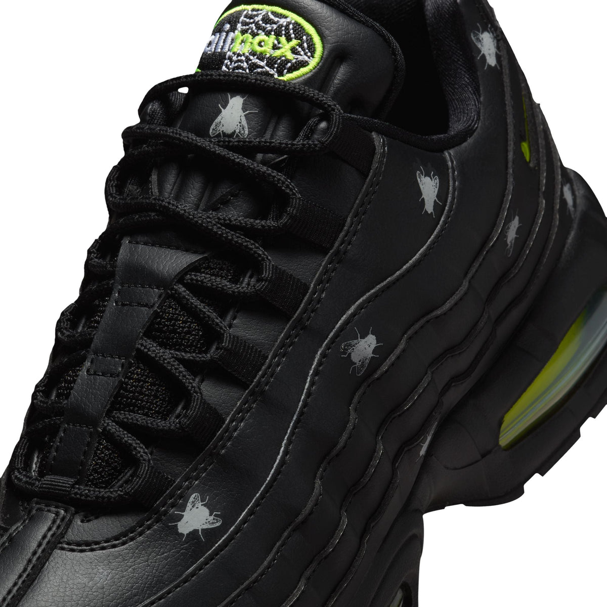 Nike Air Max 95 Premium "Houseflies" - BLACK/NEON YELLOW-BLACK-MTLC DARK GREY for Men - product image from the listing.