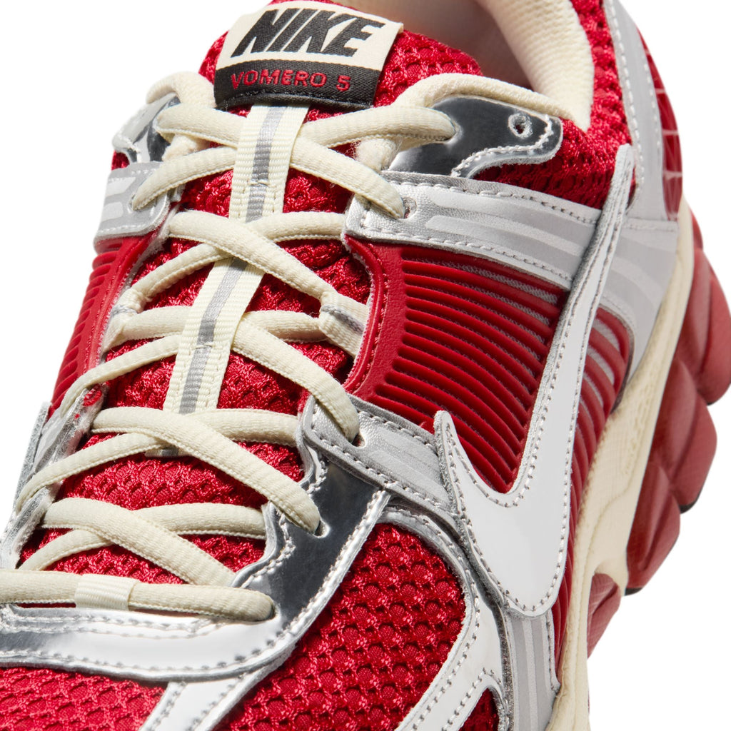 Nike Zoom Vomero 5 - GYM RED/CHROME-METALLIC SILVER for Men - product image from the listing.