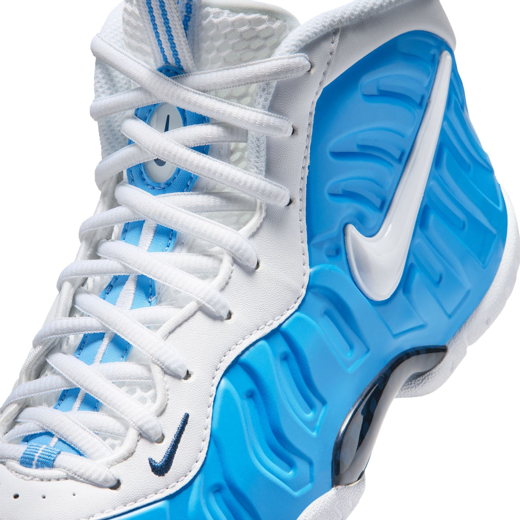 Nike Little Posite Pro GS in UNIVERSITY BLUE/WHITE-WHITE - product image from the listing.