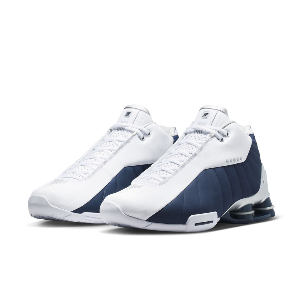 Nike Shox BB4 - WHITE/MIDNIGHT NAVY-METALLIC SILVER for Men - product image from the listing.