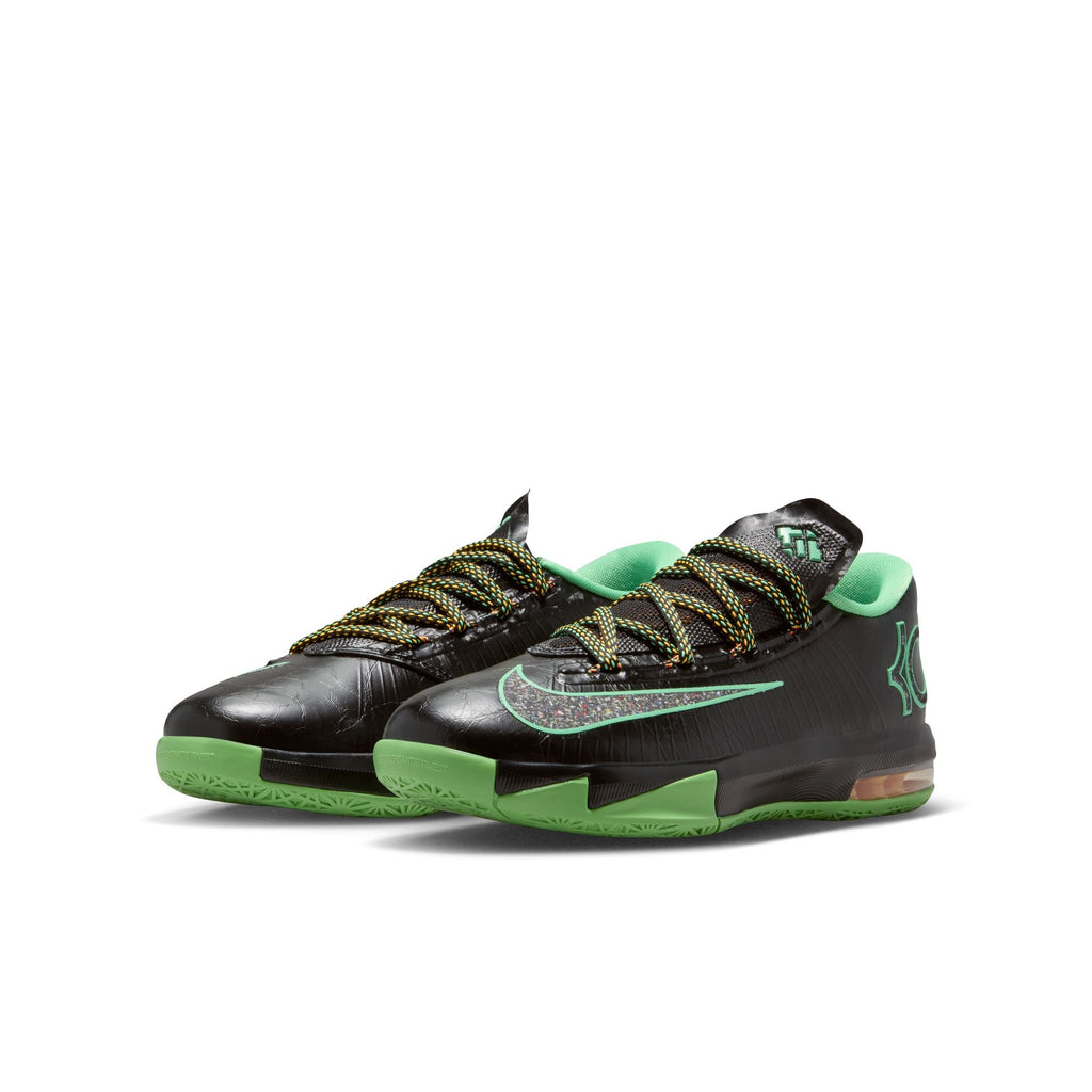 Big Kids Nike Kd 6-BLACK/MULTI-COLOR-LT LUCID in GREEN - product image from the listing.