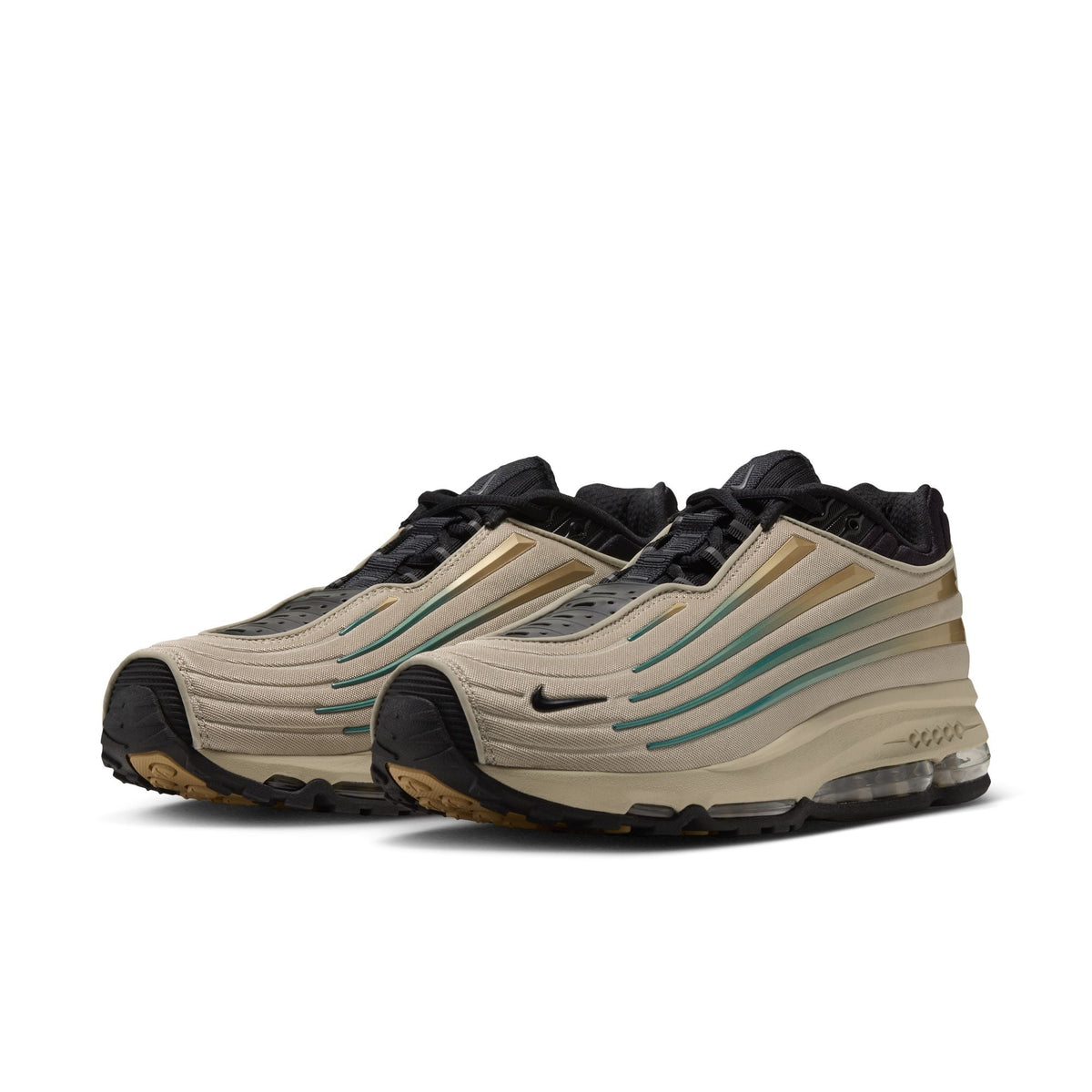 Nike Air Max Ecstasy Plus - DESERT KHAKI/BLACK-METALLIC GOLD for Men - product image from the listing.
