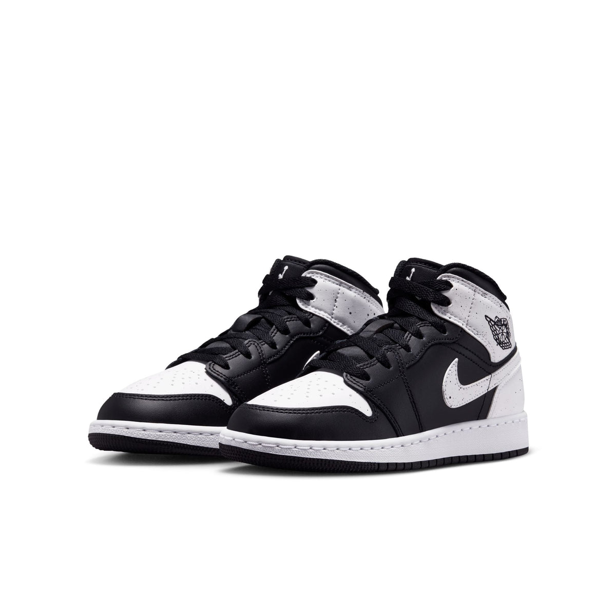 GS Air Jordan 1 Mid in BLACK/WHITE-BLACK - product image from the listing.