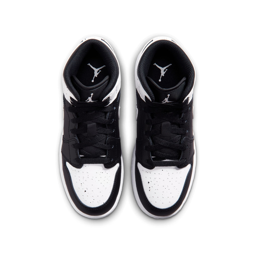 GS Air Jordan 1 Mid in BLACK/WHITE-BLACK - product image from the listing.