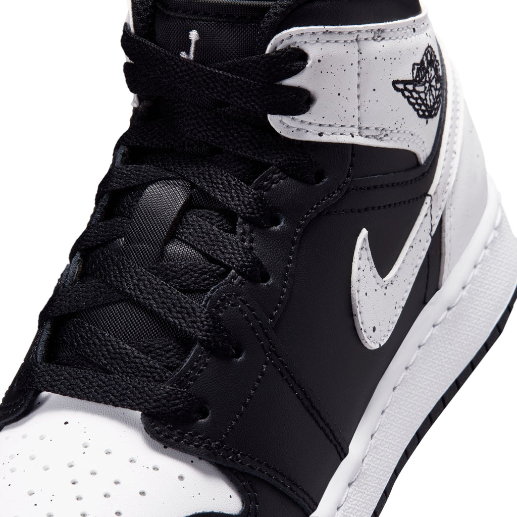 GS Air Jordan 1 Mid in BLACK/WHITE-BLACK - product image from the listing.