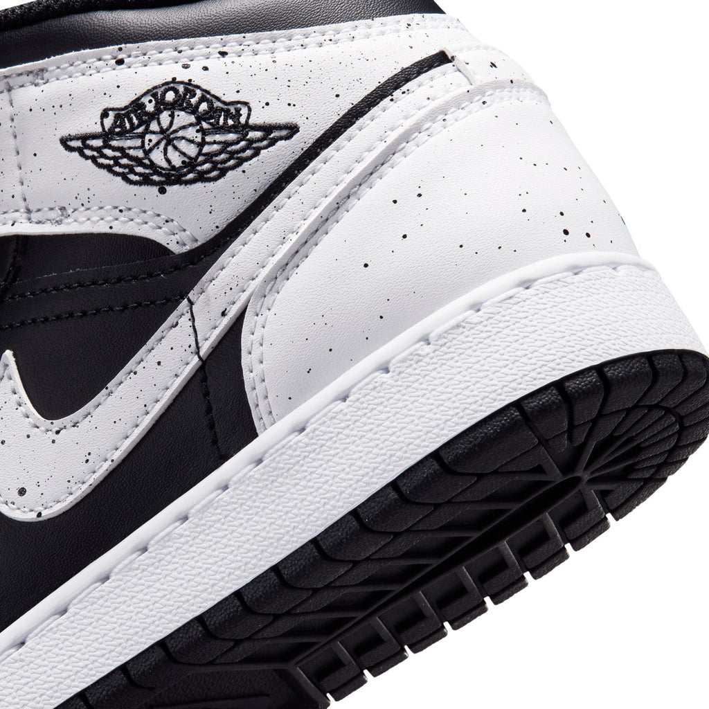 GS Air Jordan 1 Mid in BLACK/WHITE-BLACK - product image from the listing.