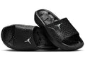 Jordan Franchise Shower Slides in Black White - product image from the listing.