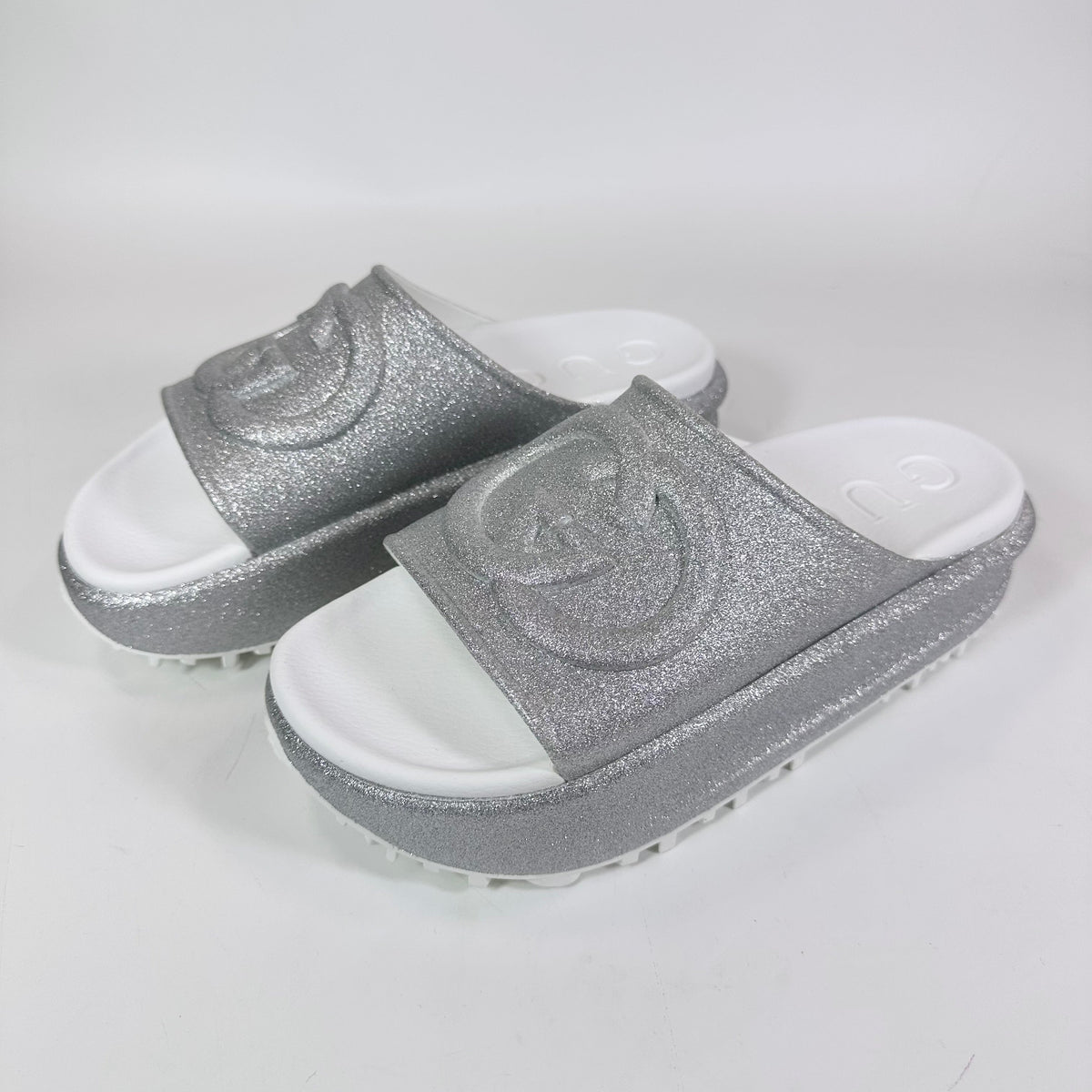 Women's Gucci Interlocking G Platform Glitter Slide Sandal - 10 - product image from the listing.