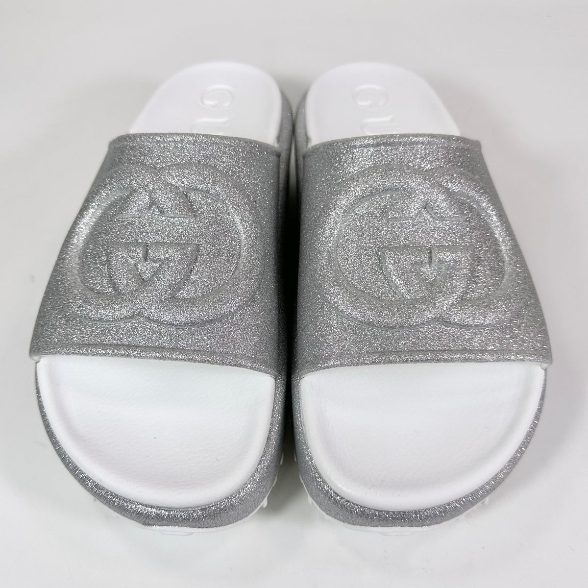 Women's Gucci Interlocking G Platform Glitter Slide Sandal - 10 - product image from the listing.