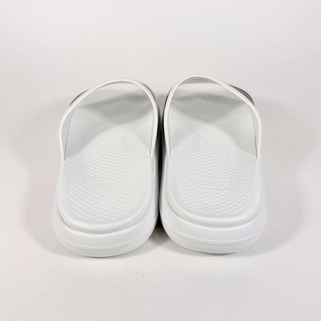 Men's Gucci Web Rubber Pool Slide - 8.5 - product image from the listing.