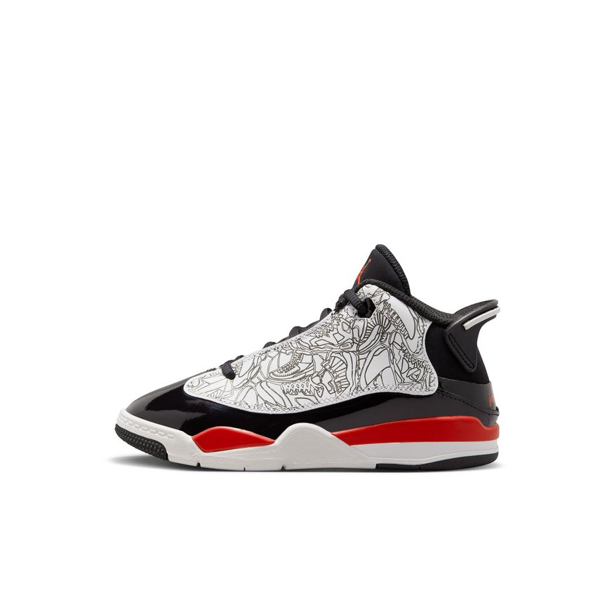 WHITE/FIRE RED-BLACK - Jordan Dub Zero (PS) - product image from the listing.