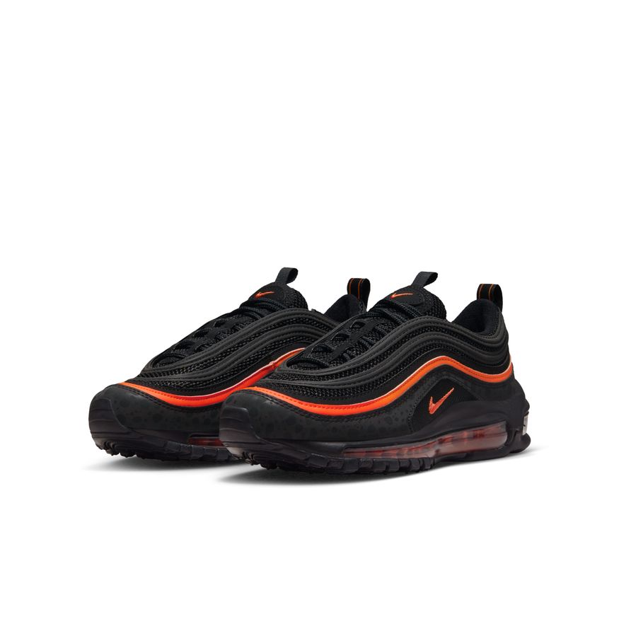 BLACK/BLACK-SAFETY ORANGE - Nike Air Max 97 (GS) - product image from the listing.