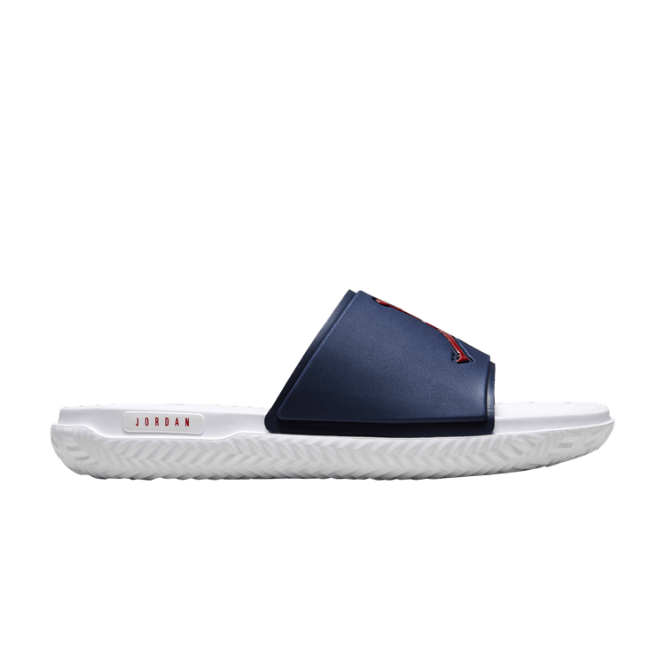 Jordan Jumpman Slide Midnight Navy White Gym in Red - product image from the listing.