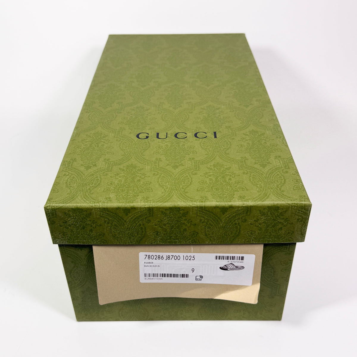 Men's Gucci Web Rubber Pool Slide - 9.5 - product image from the listing.