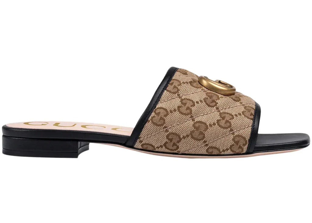 Double G Slide Sandal Black Canvas by Gucci - product image from the listing.