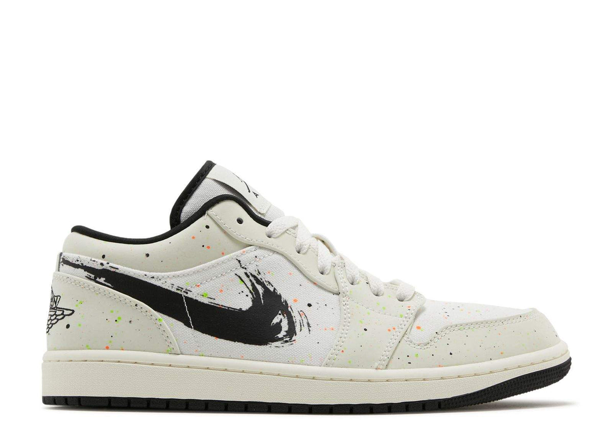 Air Jordan 1 Low 'Brushstroke Swoosh ¨C Paint Splatter' Sneaker - product image from the listing.