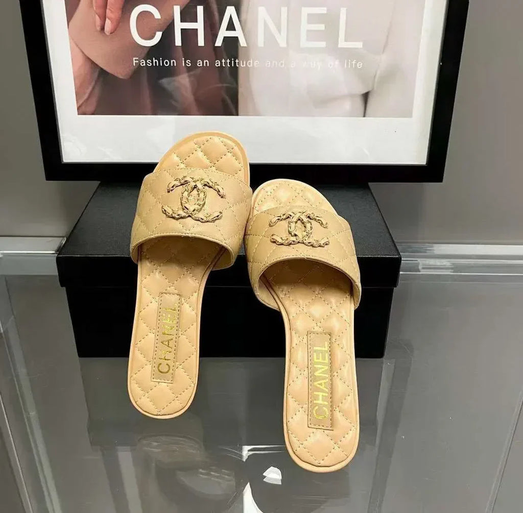 CC Logo Mules Slide Sandal Flop Flat by Chanel - product image from the listing.