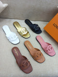 Flat Leather Slippers For Women by Louis Vuitton - product image from the listing.