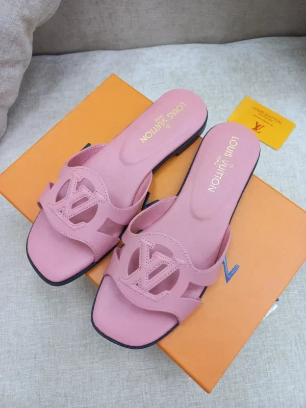 Flat Leather Slippers For Women by Louis Vuitton - product image from the listing.