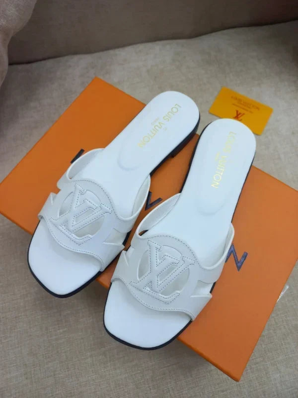 Flat Leather Slippers For Women by Louis Vuitton - product image from the listing.