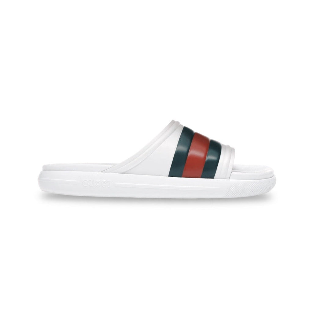 Men's Gucci Web Rubber Pool Slide - 8.5 - product image from the listing.