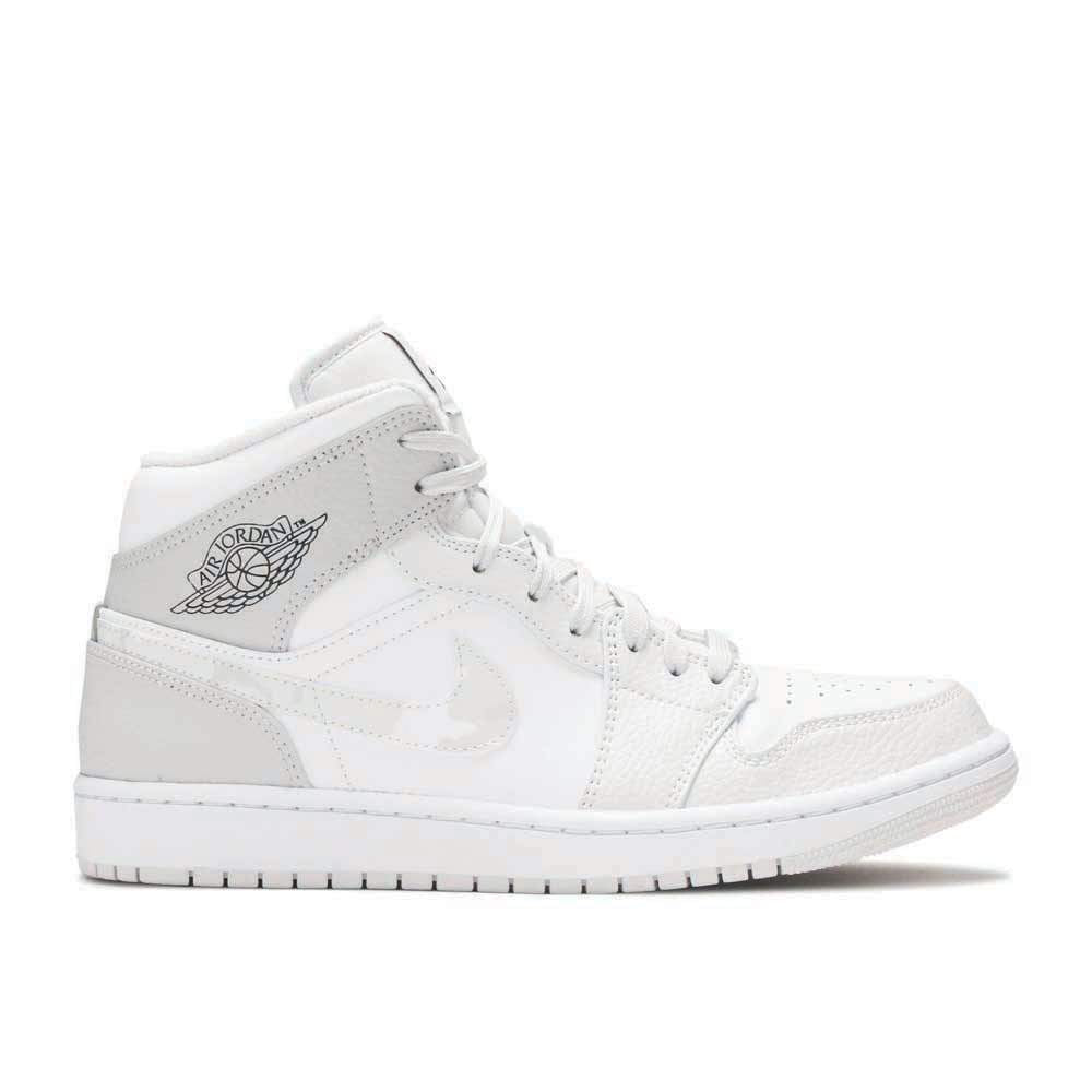 Air Jordan 1 Mid 'Swoosh Logo ¨C Grey Camo' Sneaker - product image from the listing.
