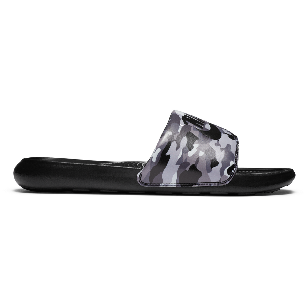 Men's Nike Victori One Slides - Black / Gray Camo - product image from the listing.