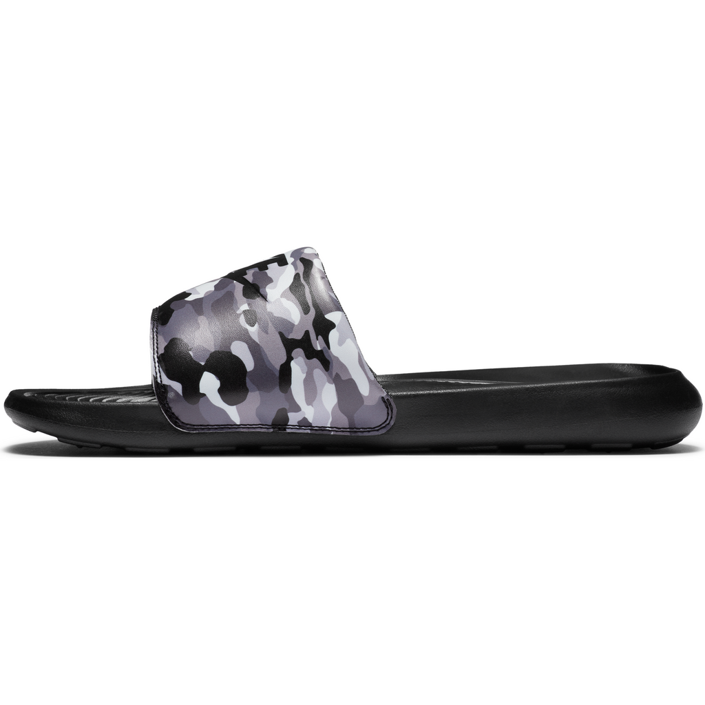 Men's Nike Victori One Slides - Black / Gray Camo - product image from the listing.