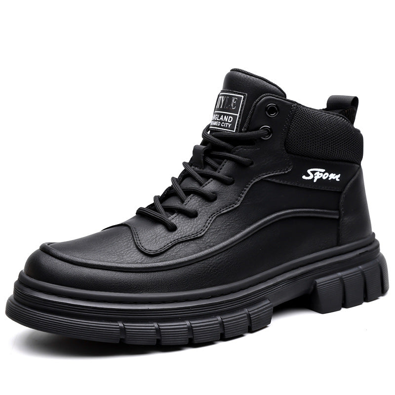 Men's Men's High-Top Cotton Shoes 2026: New Winter Collection - Outdoor Fleece-Lined, Warm Dr. Martens-Style Boots, Trendy, Non-Slip Work Boots - product image from the listing.