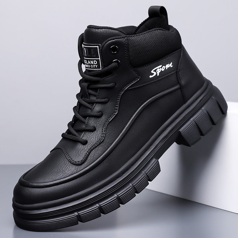 Men's Men's High-Top Cotton Shoes 2026: New Winter Collection - Outdoor Fleece-Lined, Warm Dr. Martens-Style Boots, Trendy, Non-Slip Work Boots - product image from the listing.