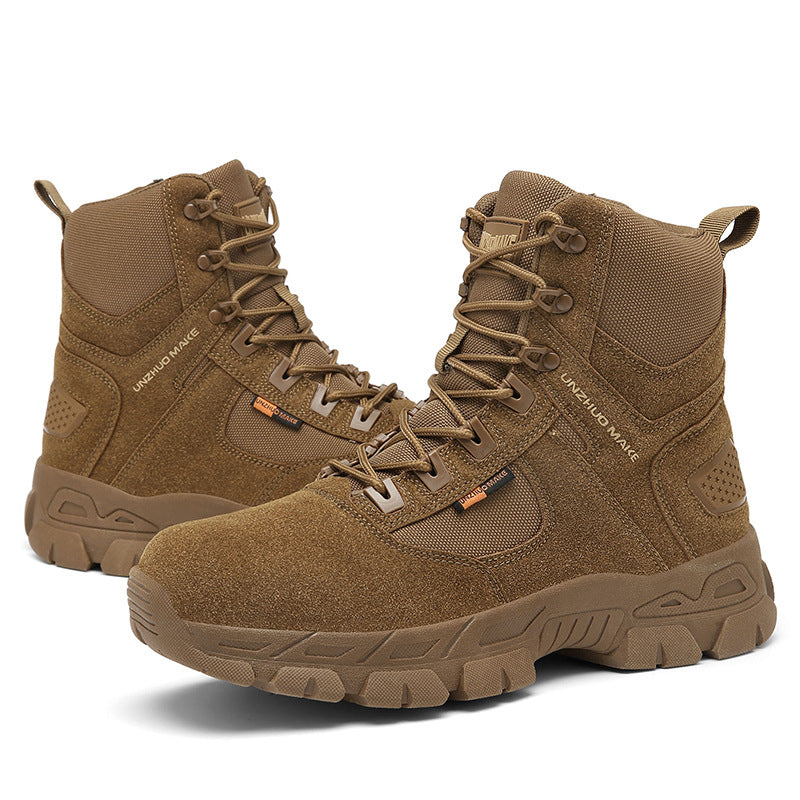 Men's Plus-Size High-Top Tactical Combat Boots for Outdoor Training, Desert and Snow - product image from the listing.