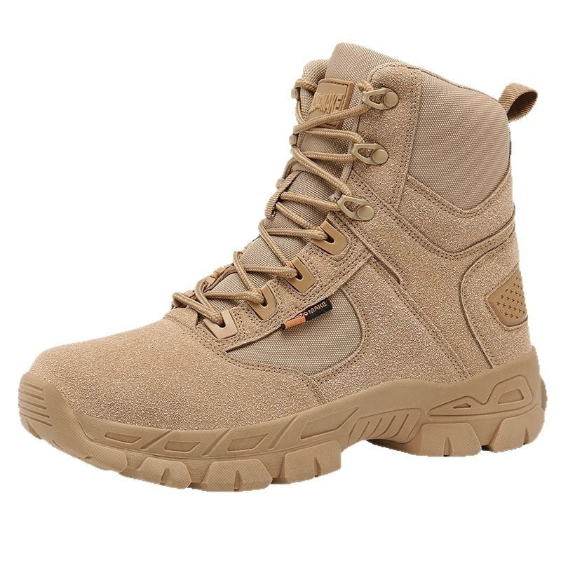 Men's Plus-Size High-Top Tactical Combat Boots for Outdoor Training, Desert and Snow - product image from the listing.