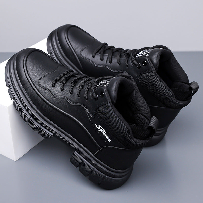 Men's Men's High-Top Cotton Shoes 2026: New Winter Collection - Outdoor Fleece-Lined, Warm Dr. Martens-Style Boots, Trendy, Non-Slip Work Boots - product image from the listing.