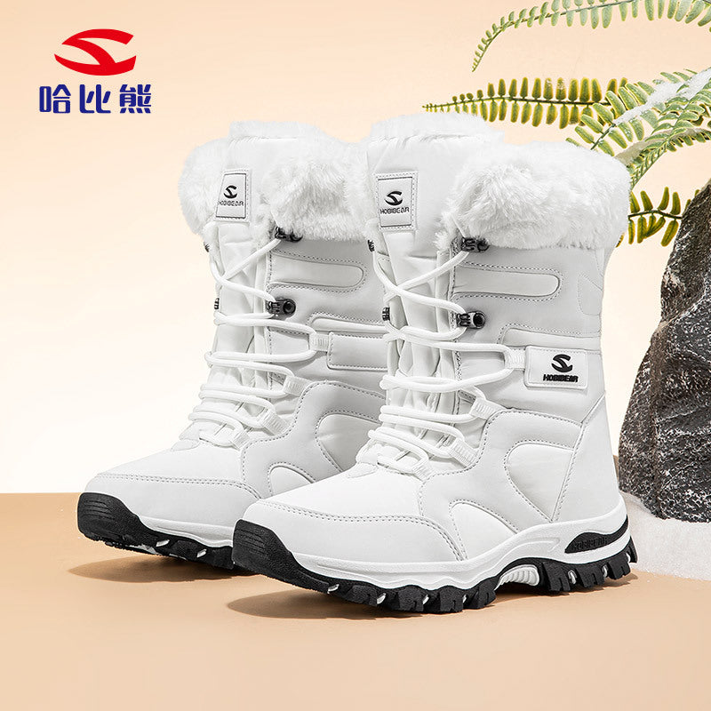 Men's Habi Bear Adult Snow Boots: Long-Pile Fleece Winter Boots, Women's Outdoor Thick-Lined Cotton Boots - product image from the listing.