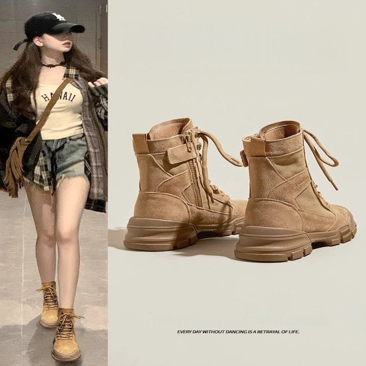 2025 Women's Ankle Boots for Hiking, Trekking, Travel and Desert Use - Summer Chunky-Soled Work-Style Boots - product image from the listing.