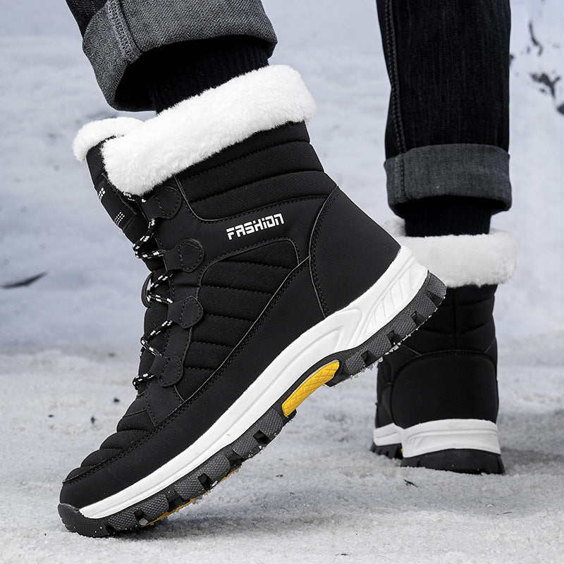 Men's Fall/Winter Cross-Border Non-Slip Outdoor High-Top Snow Boots; Thickened, Warm Casual Cotton Shoes for Women - product image from the listing.
